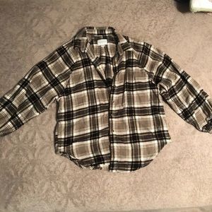 American eagle bell sleeved plaid shirt